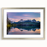 Textured abstract art print of Idaho scenery in muted earth tones, framed in silver, ideal for bedroom wall decor.