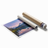 Extra large rolled print of Idaho scenery with vibrant floral motifs, suitable for classy bathroom wall art.