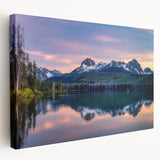Large stretched canvas depicting a serene Idaho landscape in muted earth tones, ideal for kitchen wall art.