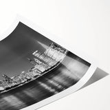 Extra large rolled print of line art flowers in black and white, ideal for large living room wall art.