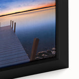 Black wall art featuring a textured depiction of Lake Michigan, using vibrant colors on a large framed canvas.