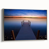 Landscape art painting of Lake Michigan, featuring vibrant colors on a framed canvas, ideal for living room decor.