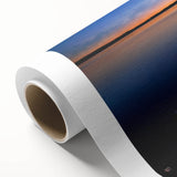 Art deco poster of Lake Michigan with soft blue and cream tones on rolled canvas, ideal for nursery wall art.