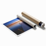 Extra large rolled print featuring a serene Lake Michigan scene with soft blue and green tones.