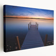 Large canvas print of Lake Michigan with a serene blue color palette, ideal for kitchen wall art.