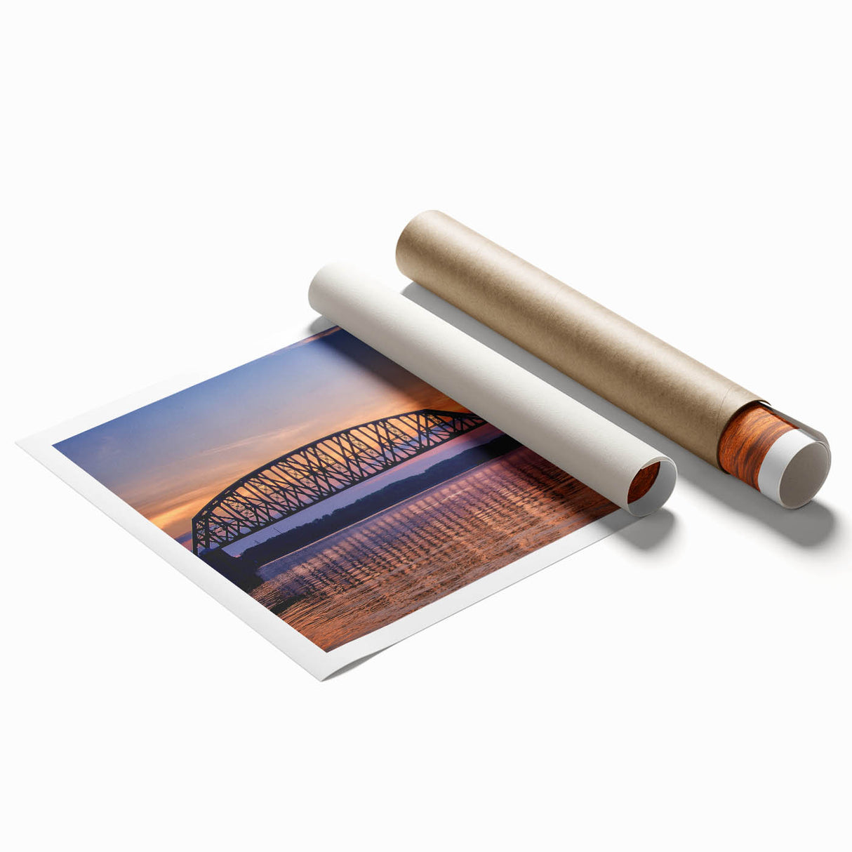 Extra large rolled print of Indiana scenery with vibrant floral elements.
