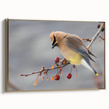 Framed canvas depicting a serene Iowa landscape in vintage poster style, featuring muted earth tones.