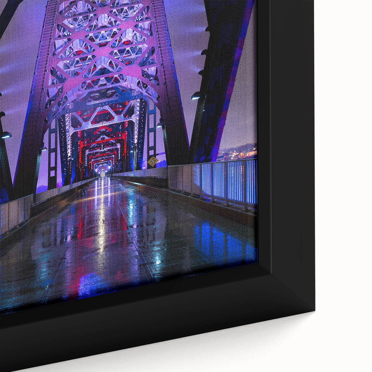 Textured black wall art featuring a vibrant, colorful Kentucky landscape on a large framed canvas.