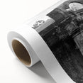 Art Deco poster of New Orleans skyline in muted blue and gold tones on rolled canvas, ideal for nursery wall art.