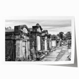 Rolled print of New Orleans scenery with floral elements in soft pastel colors, ideal for art wall dining room.