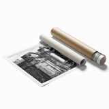 Extra large rolled print of New Orleans scenery in muted earth tones, ideal for classy bathroom wall art.