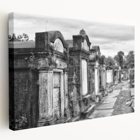 Canvas print of a New Orleans street scene in natural and earth tones, ideal for kitchen wall art.