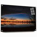 Acrylic print of a Louisiana landscape in muted earth tones, ideal for dining room decor.