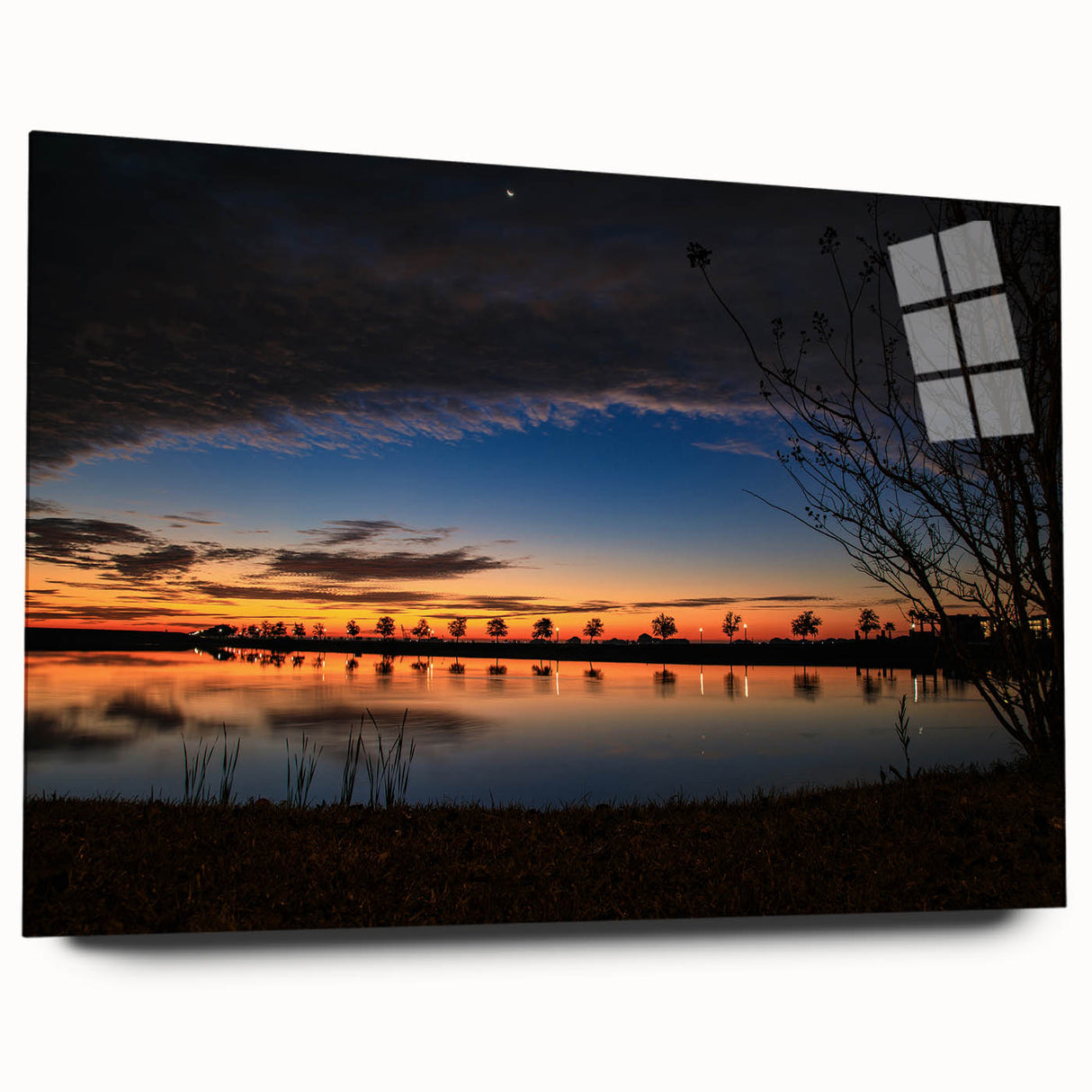 Large abstract wall art of Louisiana scenery in muted earth tones on acrylic glass.