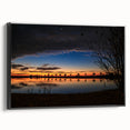 Black and white landscape art painting of Louisiana scenery on framed canvas, suitable for bedroom wall decor.