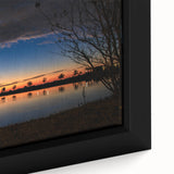 Extra large framed canvas of a textured Louisiana scenery in black with vibrant colorful accents.