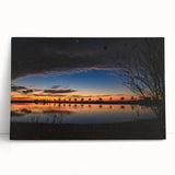 Landscape of Louisiana bayou in black and white on stretched canvas, ideal for kitchen wall art or bedroom.