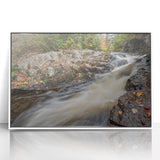 Acadia National Park scenery on a white framed acrylic print, featuring serene blue and green tones.
