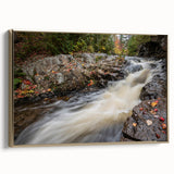 Framed canvas landscape art painting of Acadia with vibrant autumn colors, ideal for enhancing living room decor.