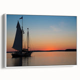 Vintage poster art of Maine scenery on a framed canvas, featuring colorful art in extra large size.