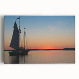 Black and white photo of a Maine coastline on stretched canvas, suited for kitchen wall art.