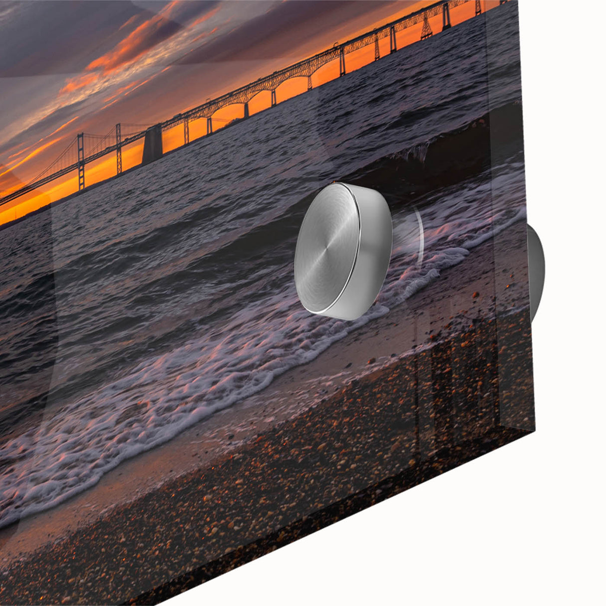Large abstract wall art depicting Annapolis, Maryland in mid-century modernist style on acrylic glass.