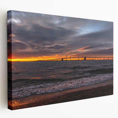 Large canvas print of Annapolis, Maryland scenery in muted earth tones, ideal for kitchen wall art.