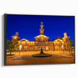 Black and white framed canvas of Baltimore landscape, perfect for bedroom wall art.