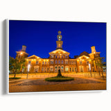 Vintage poster art of Baltimore skyline in colorful hues on a large framed canvas, suitable for living room decor.