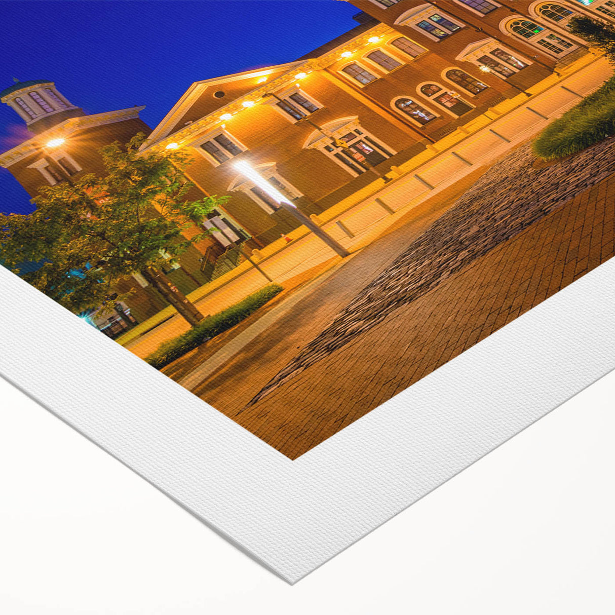 Art deco poster of Baltimore skyline in monochrome shades on rolled canvas, suitable for dining room wall.