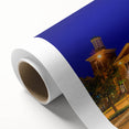 Art Deco poster of Baltimore skyline in pastel shades on rolled canvas, ideal for nursery wall art.