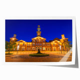 Rolled print of Baltimore skyline featuring muted blue and gray tones, ideal for art wall dining room.