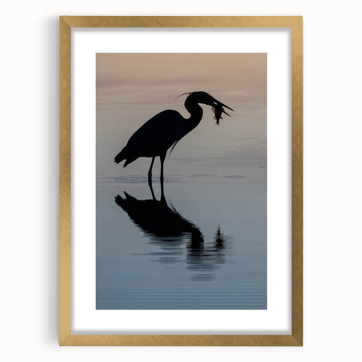 Extra large abstract art print of Chesapeake Bay in textured blues and greens on a gold-framed canvas.
