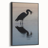 Black and white landscape art painting of Chesapeake Bay on framed canvas, suitable for bedroom wall decor.