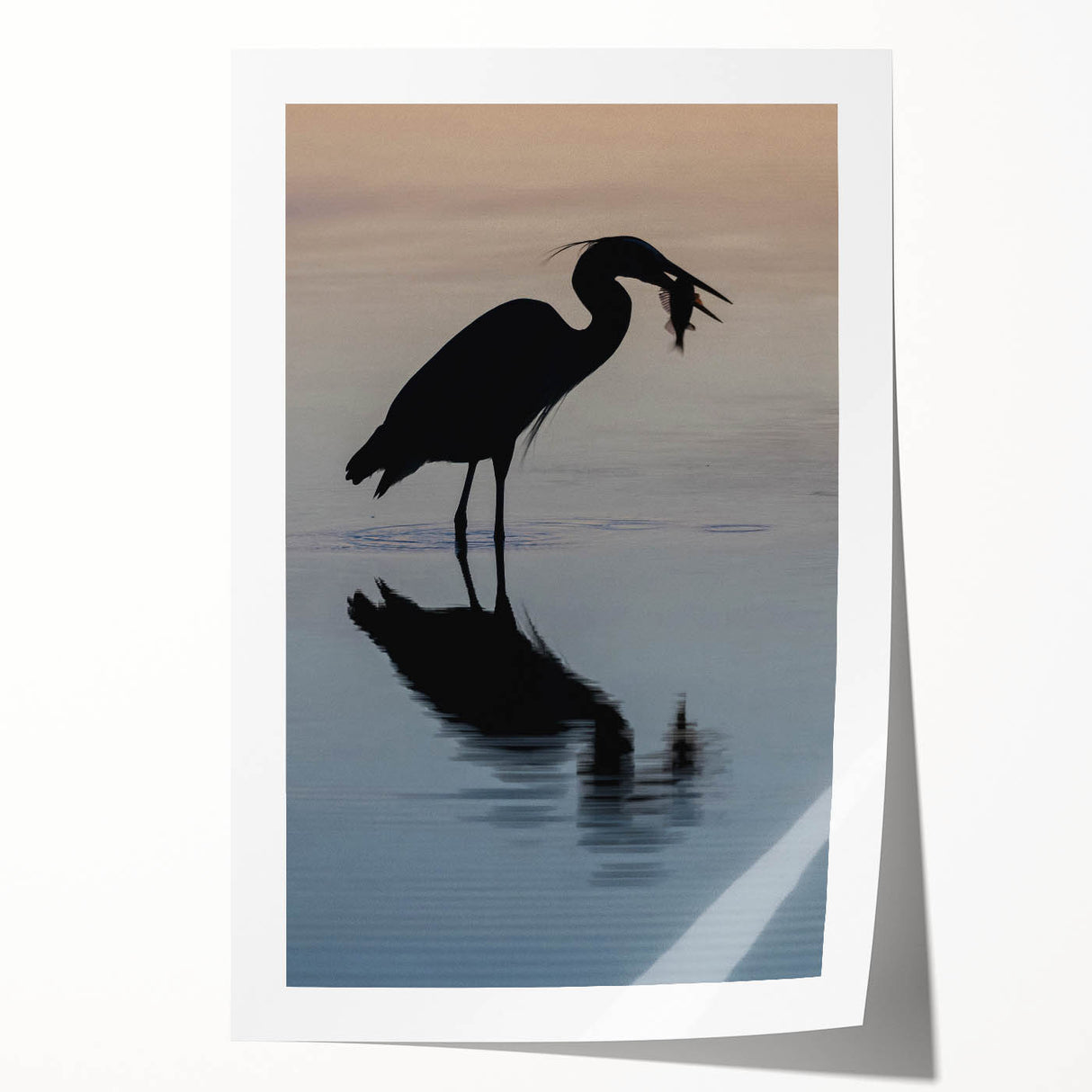 Extra large rolled print of Chesapeake Bay with floral accents in pastel colors.