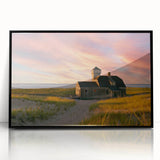 Large abstract wall art depicting Cape Cod, Massachusetts, in muted blues and grays on a framed acrylic print.