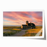 Rolled print of Cape Cod scenery in muted blue and green hues, ideal for dining room wall art.