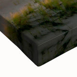 Large art depicting a black and white landscape of Cape Cod on stretched canvas, suitable for bedroom decor.