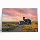 Black and white photograph of Cape Cod coastline on stretched canvas, ideal for kitchen wall art.