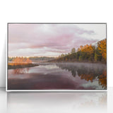 Acrylic print of Michigan's Upper Peninsula in art deco style with muted green and blue shades.