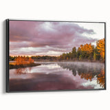 Black and white landscape art painting of Michigan's Upper Peninsula on framed canvas, suitable for bedroom decor.