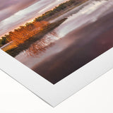 Art deco poster of Michigan's Upper Peninsula in muted earth tones on rolled canvas, suitable for dining room wall art.