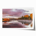 Rolled print of Michigan's Upper Peninsula landscape in soft green and blue tones, ideal for art wall dining room.
