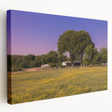 Mississippi river landscape on large stretched canvas with soft blue and green tones, suitable for kitchen wall art.