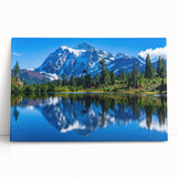 Black and white landscape of Montana's Glacier National Park on stretched canvas, suitable for kitchen wall art.