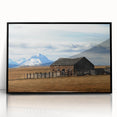 Large abstract wall art featuring a Montana landscape in muted earth tones on a framed acrylic.