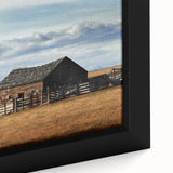 Black wall art featuring a textured Montana landscape on extra large framed canvas, with vibrant, colorful art accents.
