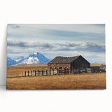 Black and white photograph of Montana scenery on stretched canvas, ideal for kitchen wall art or bedroom ambiance.