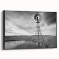 Black and white framed canvas of Nebraska landscape, ideal for bedroom wall art.