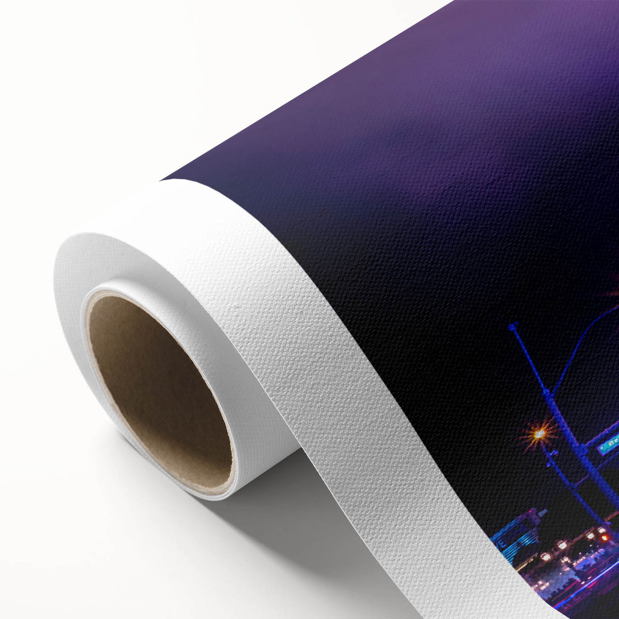 Art Deco poster of Las Vegas skyline in pastel shades on rolled canvas, suitable for nursery wall art.